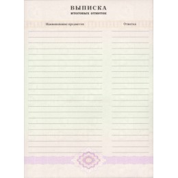 Аттестат 11 класс 2007-2009 ЗНАК