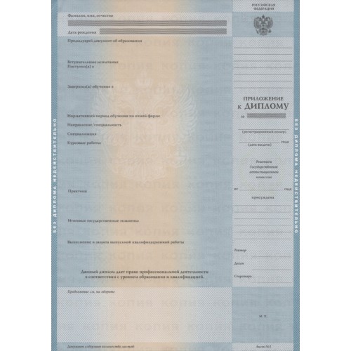 Диплом специалиста 2004-2008 на бланке  ГОЗНАК